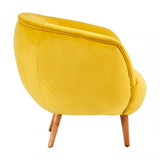 Oscar Yellow Fabric Chair, Pine Wood, Rubber, Birchwood, Yellow