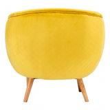 Oscar Yellow Fabric Chair, Pine Wood, Rubber, Birchwood, Yellow