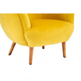 Oscar Yellow Fabric Chair, Pine Wood, Rubber, Birchwood, Yellow
