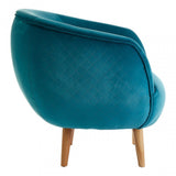 Oscar Teal Fabric Chair, Pine Wood, Rubber, Teal