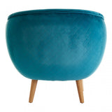 Oscar Teal Fabric Chair, Pine Wood, Rubber, Teal