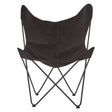 Papillon Outdoor Butterfly Chair, Cotton Canvas, Steel, Black