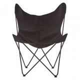 Papillon Outdoor Butterfly Chair, Cotton Canvas, Steel, Black