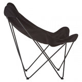 Papillon Outdoor Butterfly Chair, Cotton Canvas, Steel, Black