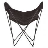 Papillon Outdoor Butterfly Chair, Cotton Canvas, Steel, Black