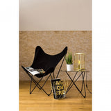 Papillon Outdoor Butterfly Chair, Cotton Canvas, Steel, Black