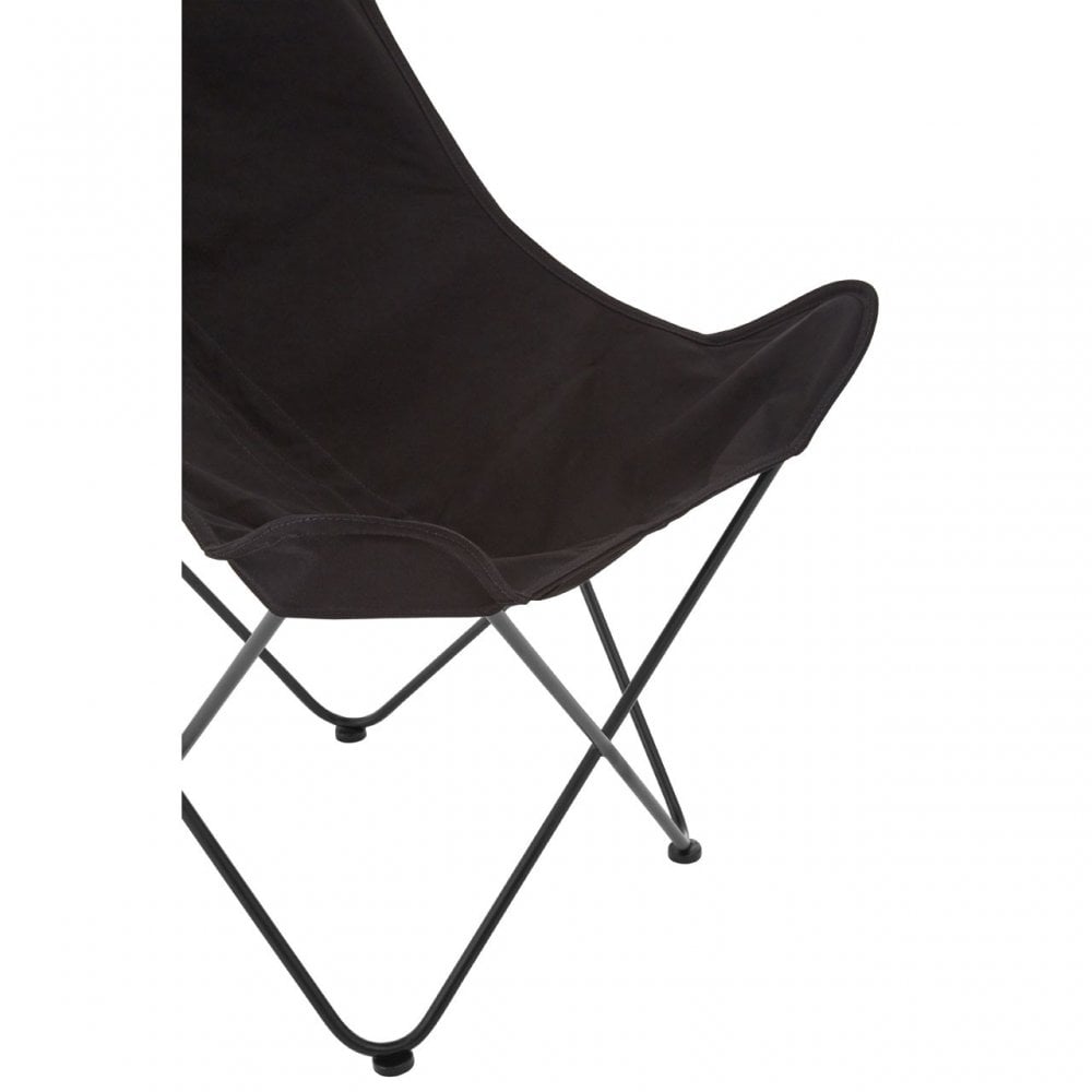 Papillon Outdoor Butterfly Chair, Cotton Canvas, Steel, Black