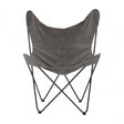 Papillon Outdoor Butterfly Chair, Cotton Canvas, Steel, Grey