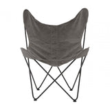 Papillon Outdoor Butterfly Chair, Cotton Canvas, Steel, Grey