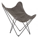 Papillon Outdoor Butterfly Chair, Cotton Canvas, Steel, Grey