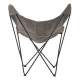 Papillon Outdoor Butterfly Chair, Cotton Canvas, Steel, Grey