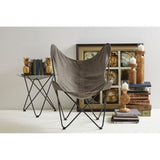 Papillon Outdoor Butterfly Chair, Cotton Canvas, Steel, Grey