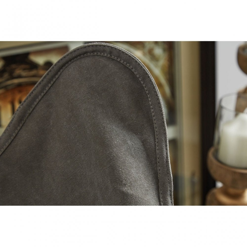 Papillon Outdoor Butterfly Chair, Cotton Canvas, Steel, Grey