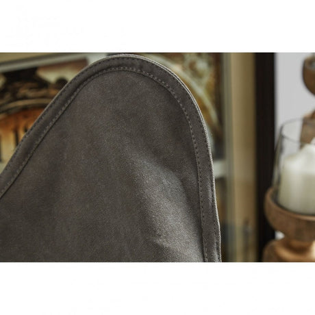 Papillon Outdoor Butterfly Chair, Cotton Canvas, Steel, Grey