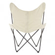 Papillon Outdoor Butterfly Chair, Cotton Canvas, Steel, Cream