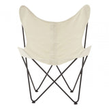 Papillon Outdoor Butterfly Chair, Cotton Canvas, Steel, Cream