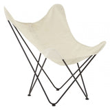Papillon Outdoor Butterfly Chair, Cotton Canvas, Steel, Cream