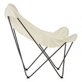 Papillon Outdoor Butterfly Chair, Cotton Canvas, Steel, Cream