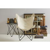 Papillon Outdoor Butterfly Chair, Cotton Canvas, Steel, Cream
