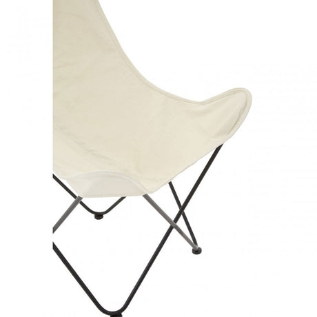 Papillon Outdoor Butterfly Chair, Cotton Canvas, Steel, Cream