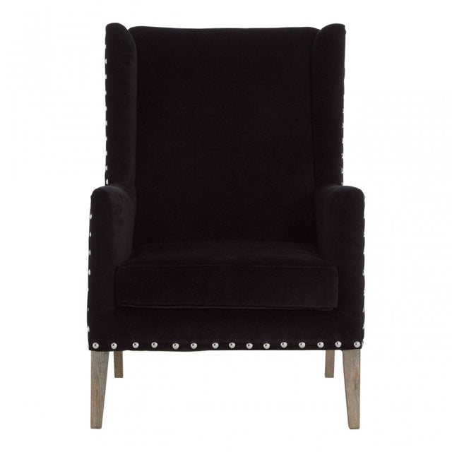 Tuskin Armchair, Oak Wood, Foam, Black