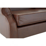 Fulham Double Wing Chair, Birchwood, Leather Effect, Brown