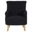 Townhouse Armchair, Cotton Canvas, Rubberwood, Black