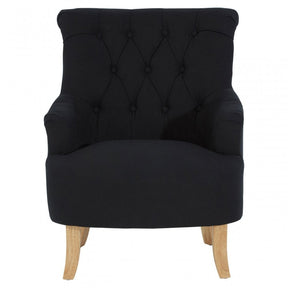 Townhouse Armchair, Cotton Canvas, Rubberwood, Black