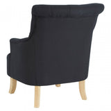 Townhouse Armchair, Cotton Canvas, Rubberwood, Black