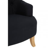 Townhouse Armchair, Cotton Canvas, Rubberwood, Black