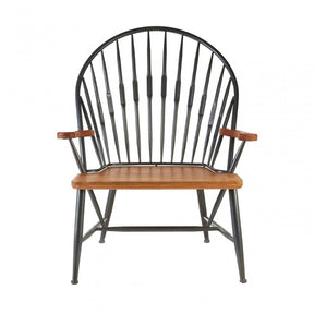 Ranch Foundry Style Armchair, Walnut Wood, Brown