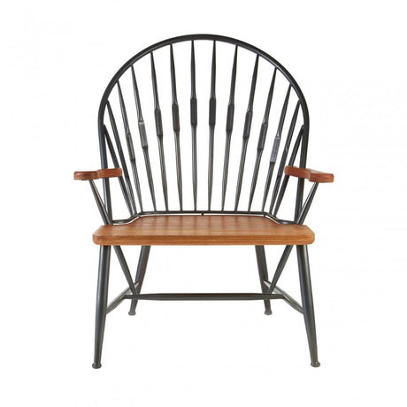 Ranch Foundry Style Armchair, Walnut Wood, Brown