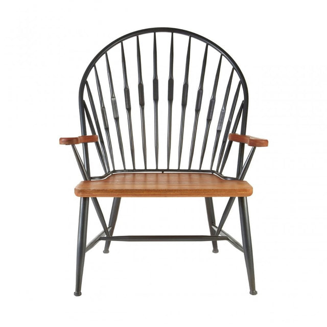 Ranch Foundry Style Armchair, Walnut Wood, Brown