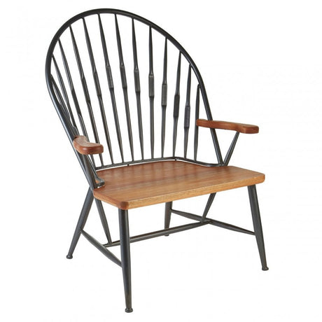 Ranch Foundry Style Armchair, Walnut Wood, Brown