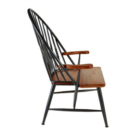 Ranch Foundry Style Armchair, Walnut Wood, Brown