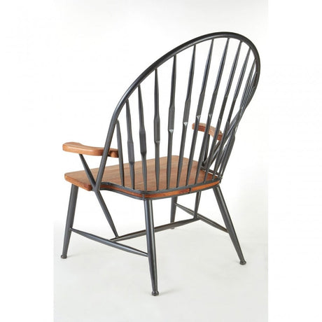 Ranch Foundry Style Armchair, Walnut Wood, Brown