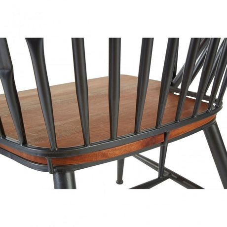 Ranch Foundry Style Armchair, Walnut Wood, Brown