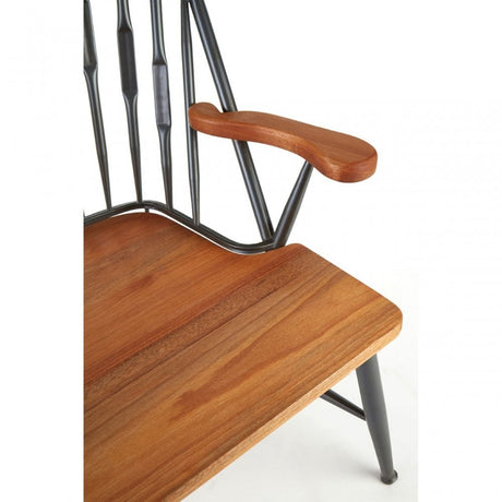 Ranch Foundry Style Armchair, Walnut Wood, Brown