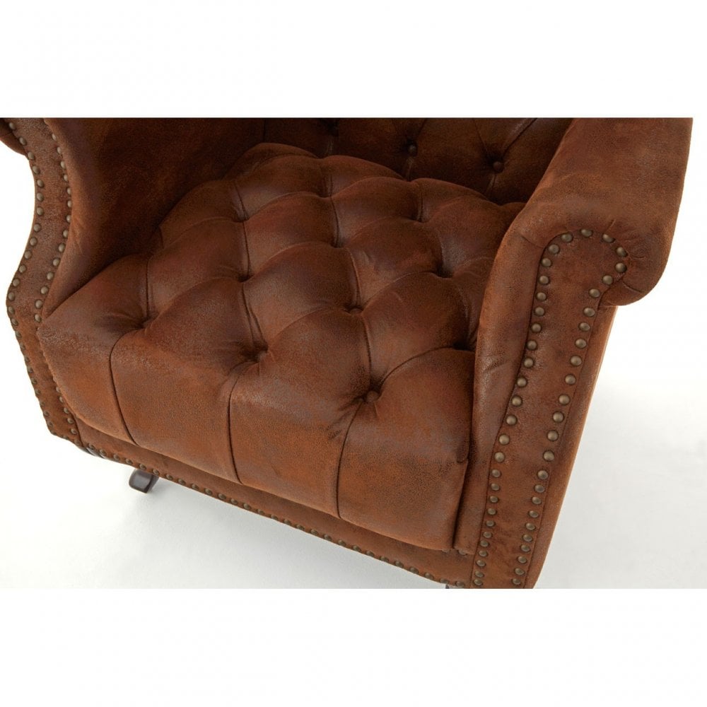 Buffet Regents Tall Porter Chair, Elastic Webbing, Hard Wood, Pine Wood, Brown