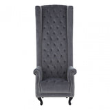Buffet Regents Tall Porter Chair, Elastic Webbing, Hard Wood, Pine Wood, Grey