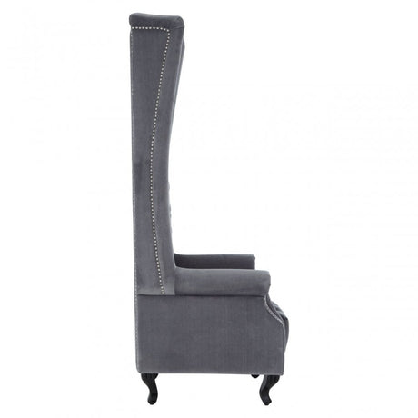 Buffet Regents Tall Porter Chair, Elastic Webbing, Hard Wood, Pine Wood, Grey