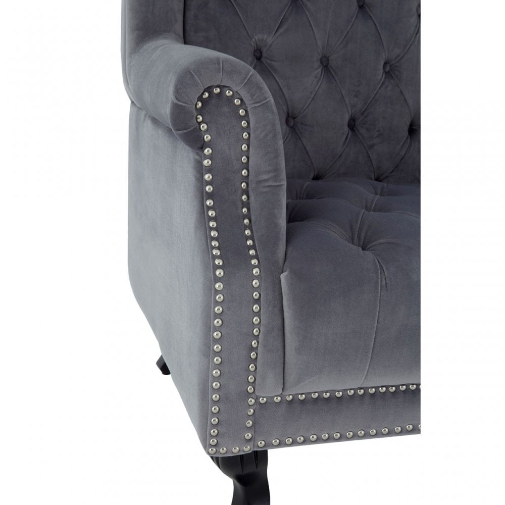 Buffet Regents Tall Porter Chair, Elastic Webbing, Hard Wood, Pine Wood, Grey