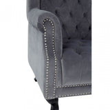 Buffet Regents Tall Porter Chair, Elastic Webbing, Hard Wood, Pine Wood, Grey