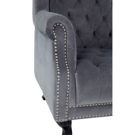 Buffet Regents Tall Porter Chair, Elastic Webbing, Hard Wood, Pine Wood, Grey