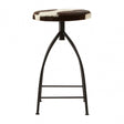 Wulah Bar Stool, Cowhide, Mild Steel, Brown
