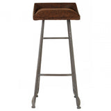Ranch Foundry Style Bar Stool, Fir Wood, Brown
