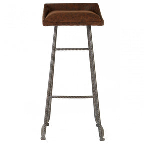 Ranch Foundry Style Bar Stool, Fir Wood, Brown