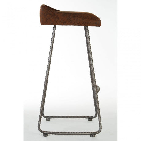 Ranch Foundry Style Bar Stool, Fir Wood, Brown