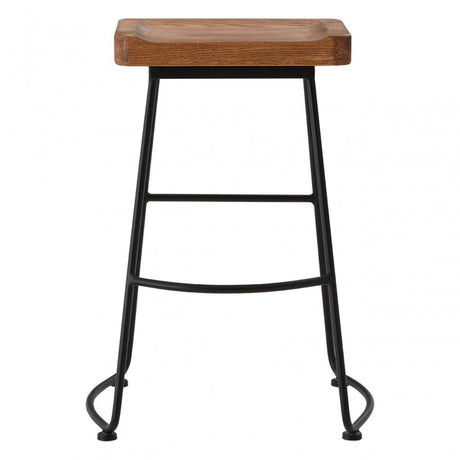 Brisbane Bar Stool, Oak Wood, Brown