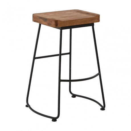 Brisbane Bar Stool, Oak Wood, Brown